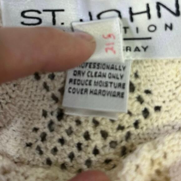 VINTAGE St. John Collection Cream Knit Sweater, Women’s Sz 4, Made in USA Classy - Picture 4 of 11